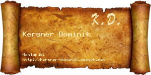 Kersner Dominik névjegykártya